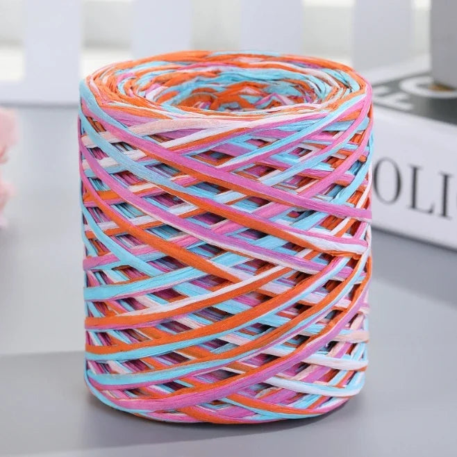 2024 200M Natural Raffia Straw Yarn For Knitting Crocheting Paper Threads DIY Handmade Summer Sunhat Beach Bag Freeshipping