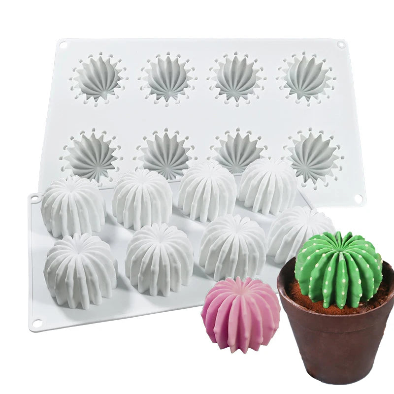 Meibum Spiral Diamond Cactus Texture Silicone Cake Molds Mousse Dessert Baking Tools Soap Mould DIY Candle Mold Kitchen Bakeware