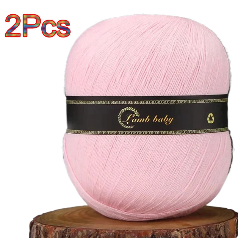 2Pcs Silk Cotton Yarn hand knitting Thin Lace yarn for Crocheting knit Sweater Shawls Scarves hat line Crochet amigurmi thread