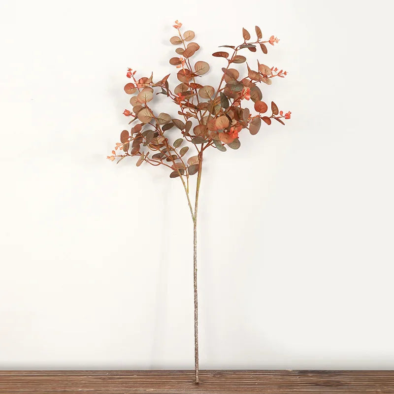 70cm Autumn Color Eucalyptus Leaf Forest Money Leaf Artificial Plant Wedding Home Decora Desktop Display Flowers Decoracion