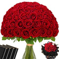 Red Roses Artificial Flowers Bulk Real Touch Velvet Roses Flowers for Wedding Centerpieces Bridal Bouquet Valentines Day Decor