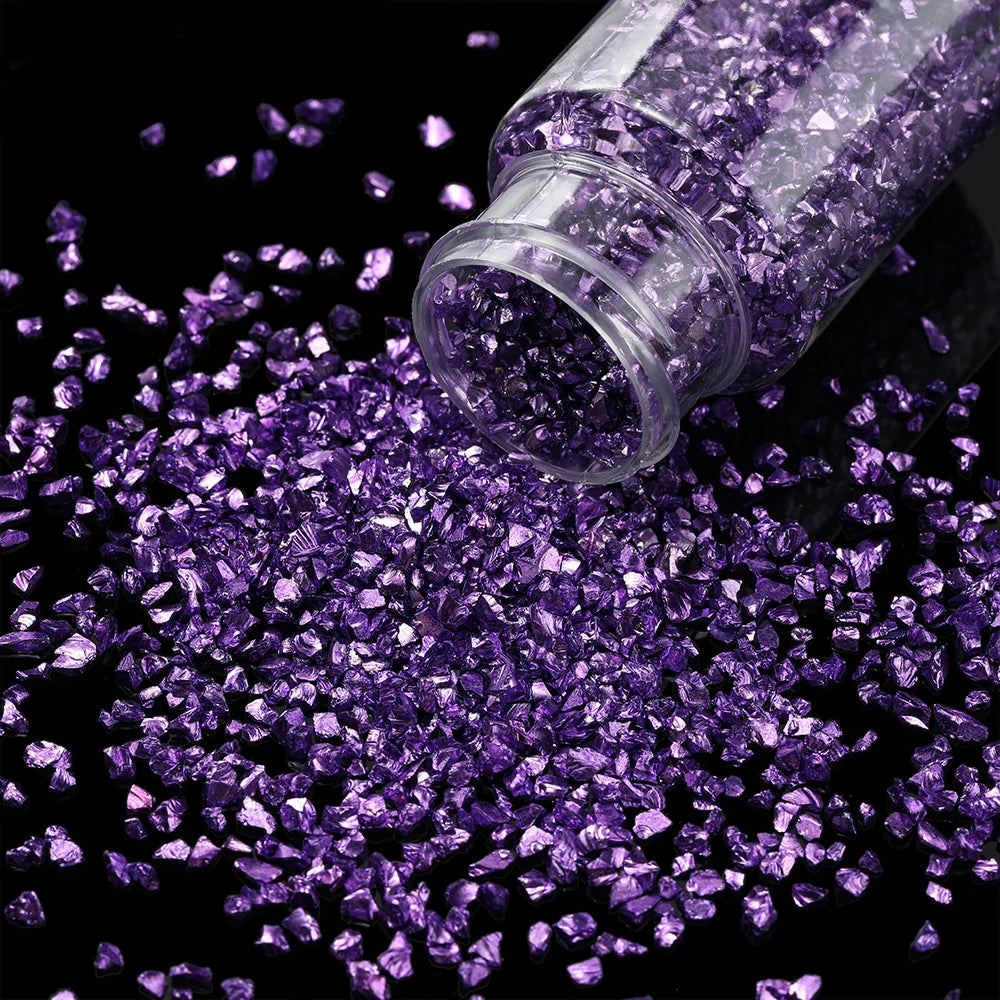 30g/Bottle Glass Broken Stones Resin Fillings for DIY Medium/Small Crystal UV Epoxy Filler Nail Art Decoration Jewelry Making