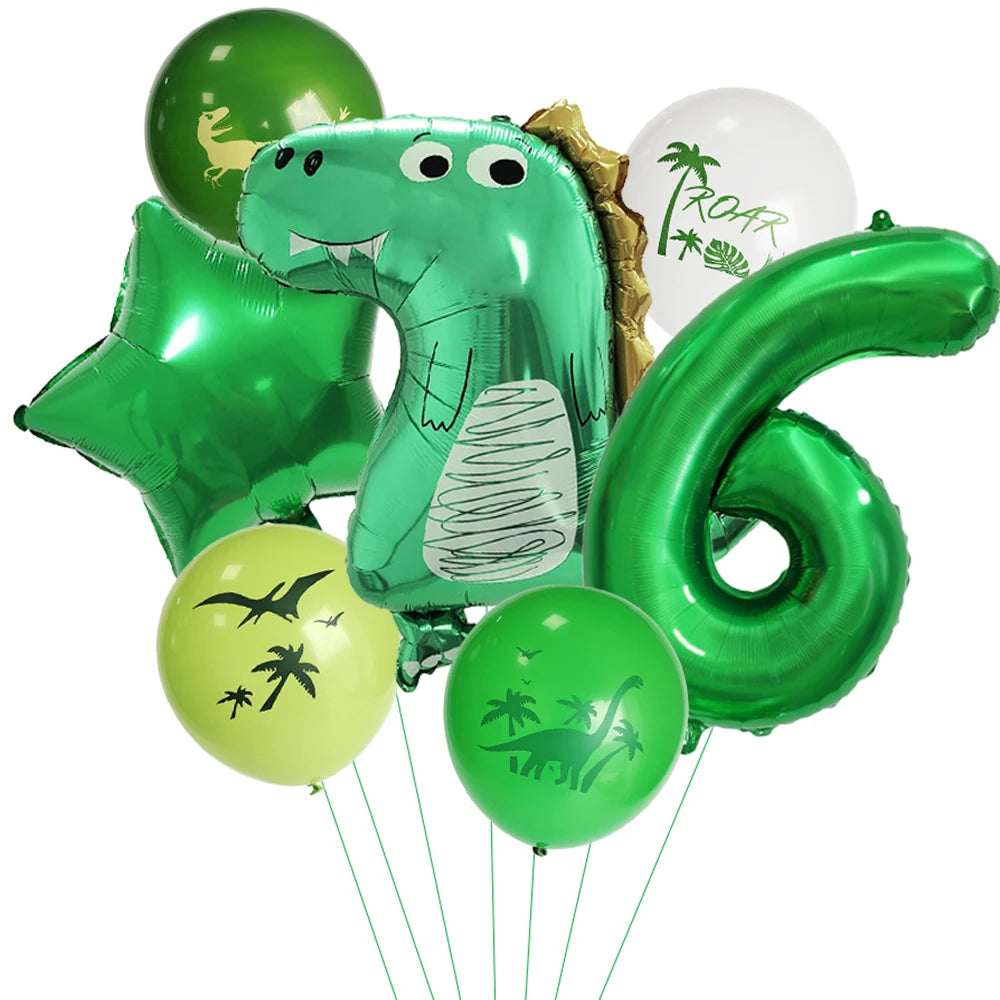 Dinosaur Party Number Balloons First Birthday Party Decoration Animal Jungle Safari Birthday Party Decora Boy Kids Baby Shower