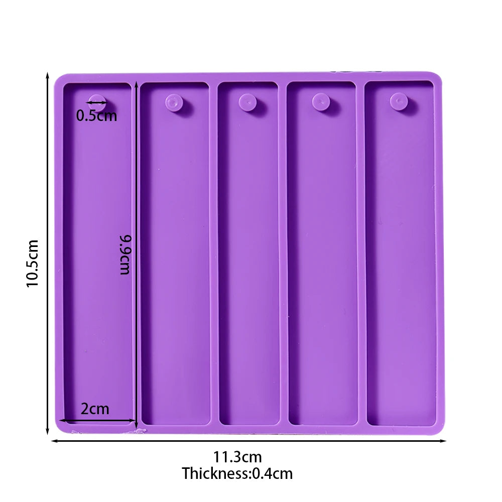 DIY Crystal Epoxy Resin Mold Leaves Cat's Claw Love Flower Rectangular Full Page Bookmark Silicone Mould