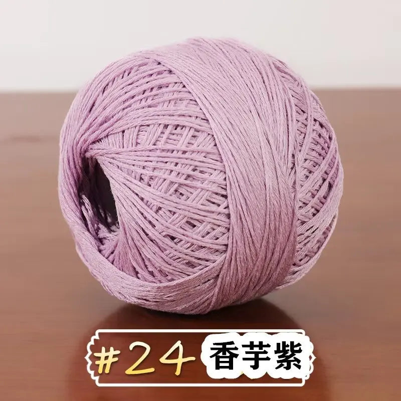 6-Strand Cotton Linen Lace Yarn Handmade Crochet Thread Medium Fine Hooking DIY Material Kit Children's Sweater Crochet Needl...