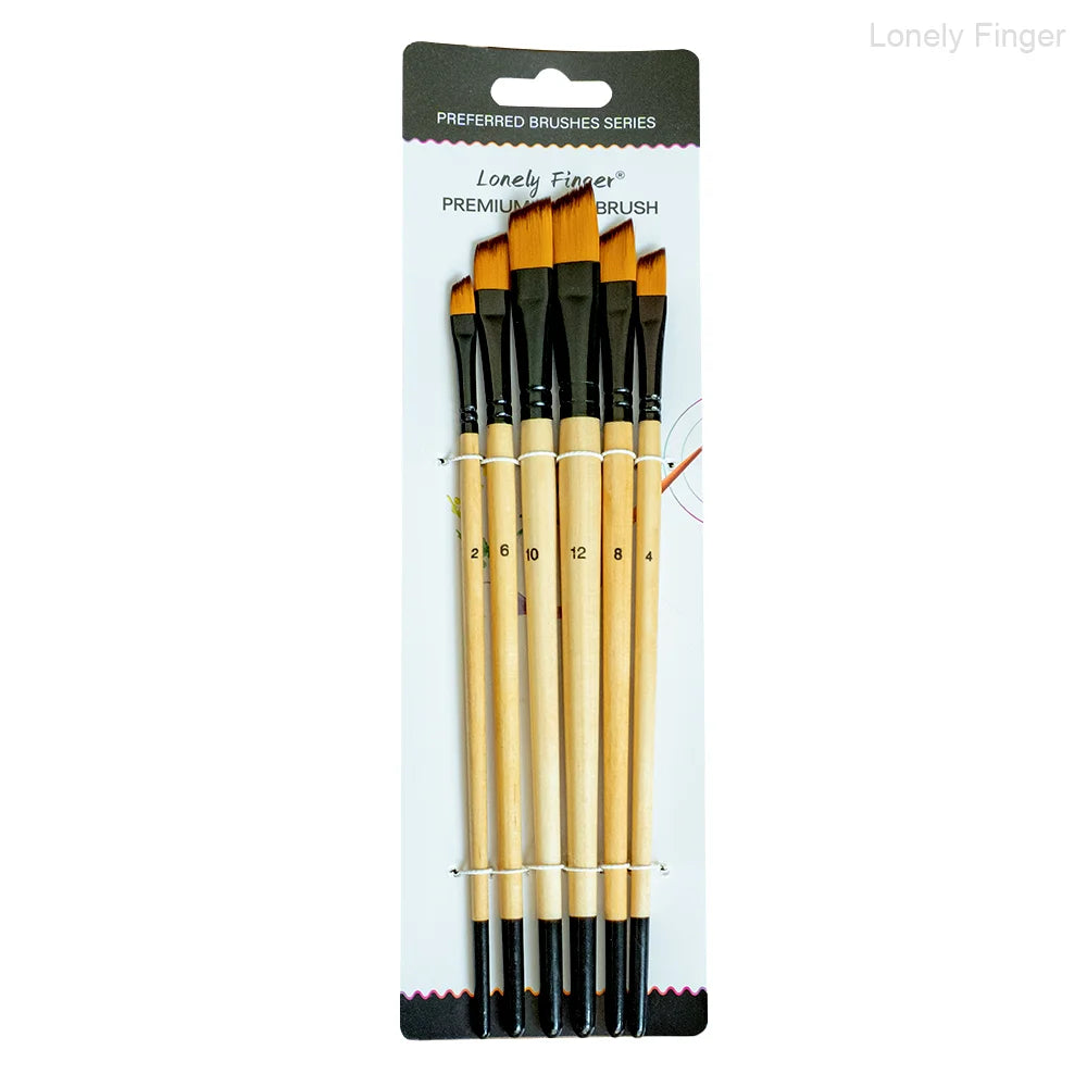 6/24 Paint Brushes for Acrylic Painting, Premium Nylon Bristles with Round, Filbert, Flat, Angle, Fine Detail Brush, Paint Brush