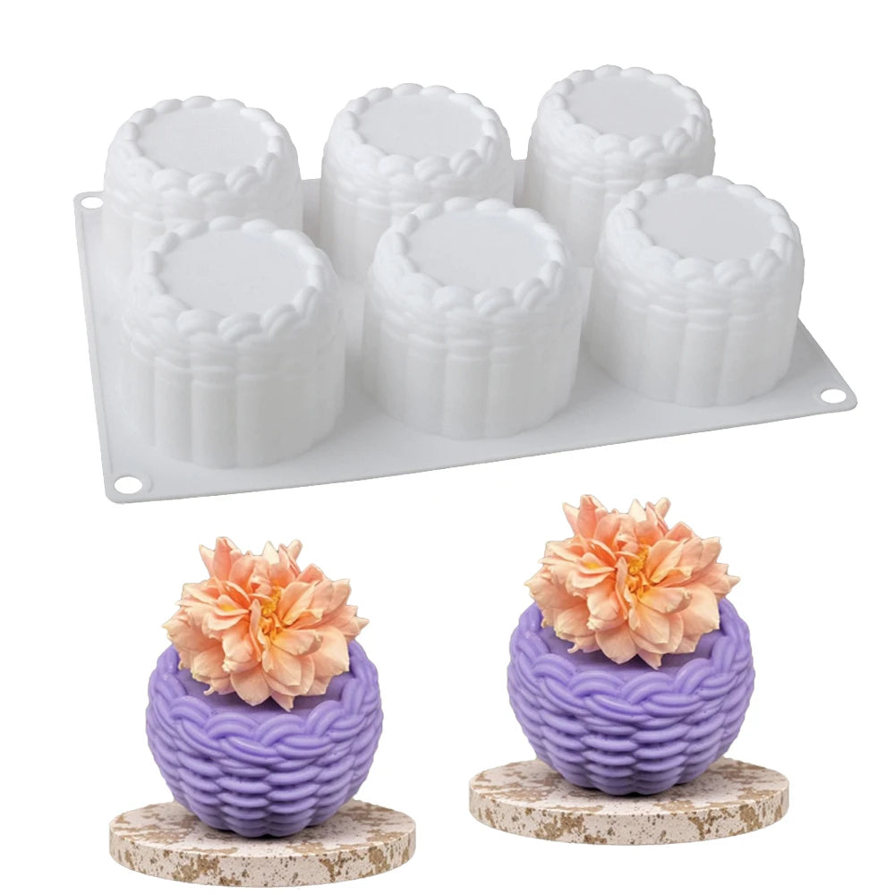 Small Flower Basket Design Silicone Cake Mold French Mousse Moulds Food Grade Cake Decorating Tools Kitchen Supplies