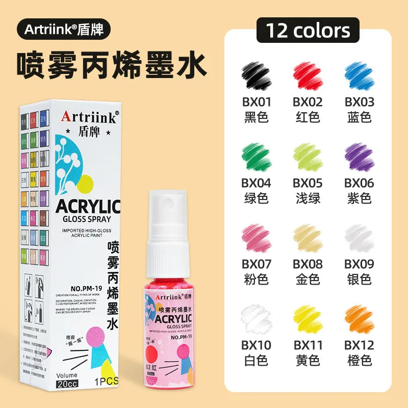 12/18/24/36/48-color Acrylic Spray Paint Waterproof UV-resistant DIY Clothing Recoloring Wall Painting Graffiti Self-spraying