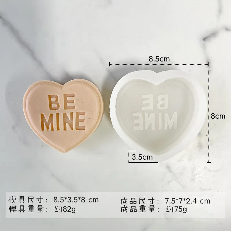 7 Styles 3D Letter Heart-shaped Silicone Candle Mold DIY Love Soap Aromatherapy Gypsum Resin Mould Valentine's Day Gift Arts