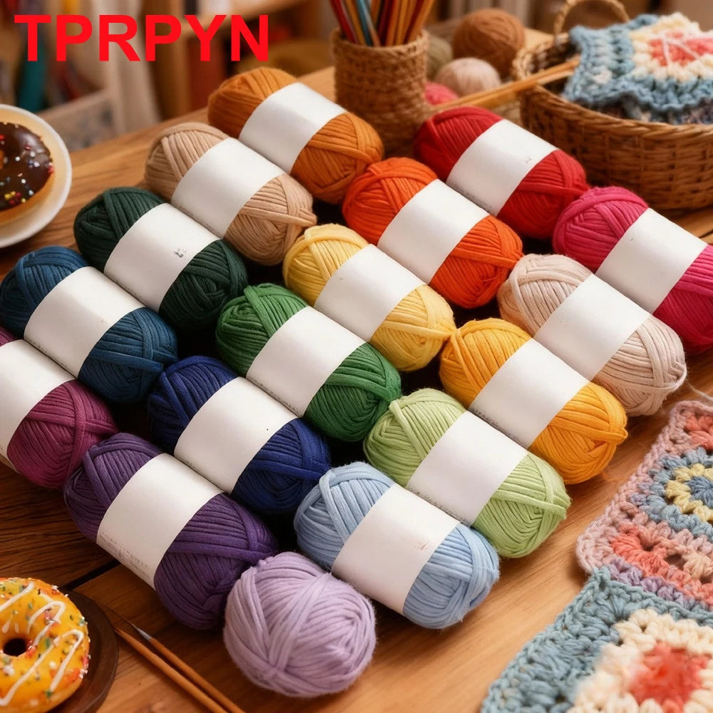 100g/pc Crocheting T Shirt Thick Soft Cloth Yarn for Hand Knitting Crochet Line Woven Handbag Blanket Thick Yarn Flat thread