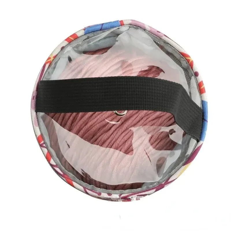 Portable Round Yarn Storage Bags Knitting Wool Organizer Crochet Sewing Needles Handbag Weave Tools Accessories Barrels