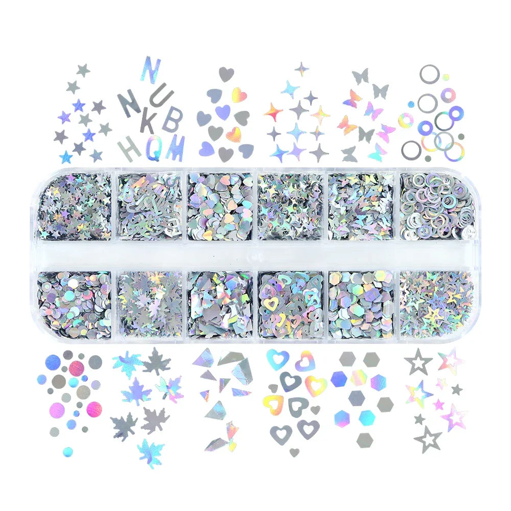 Holographic Letters Resin Sequins Fillers Epoxy Resin Filling Crafts Materials Iridescent Glitter Flakes Jewelry Making Supplies