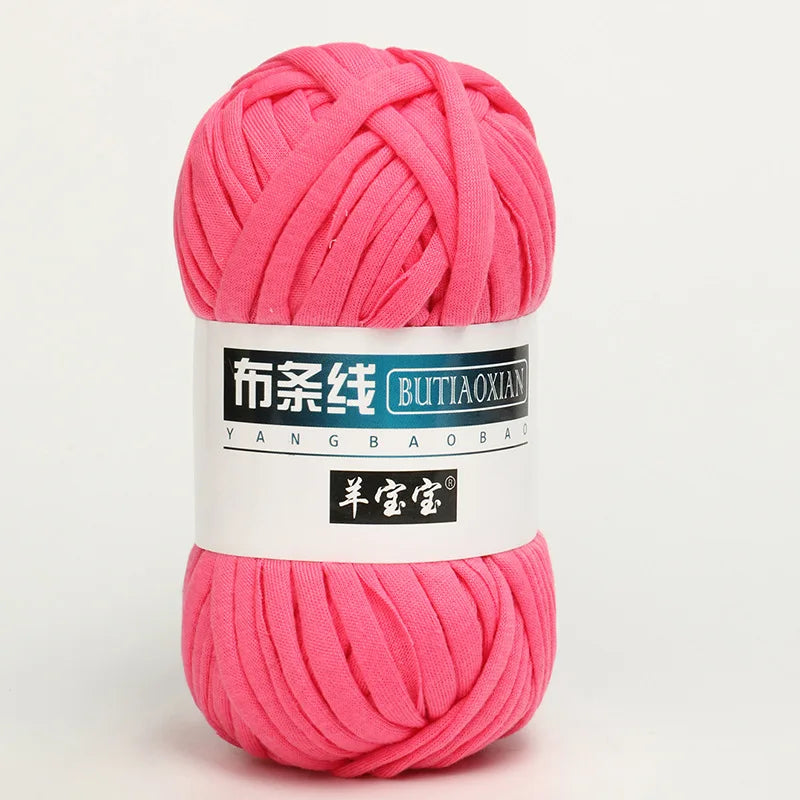 100g T Shirt Knitting Yarn For Crochet Bag Hat Slippers Coaster Blanket Thread Soft Polyester Woven Yarn Thick Soft Cloth Yarn