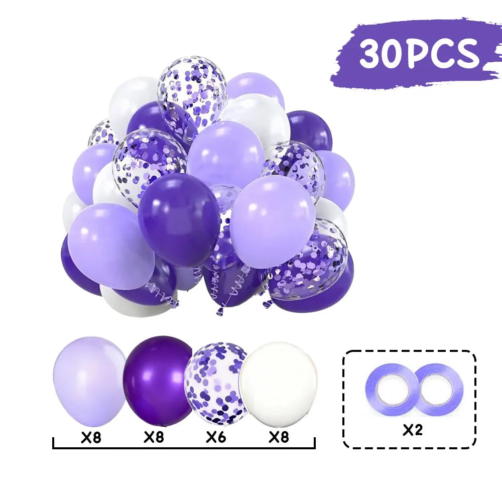30PCS Birthday Latex Balloon Set for Graduation Birthday Wedding Party Arch wreath Baby Shower Child's Day Decoration Supplies