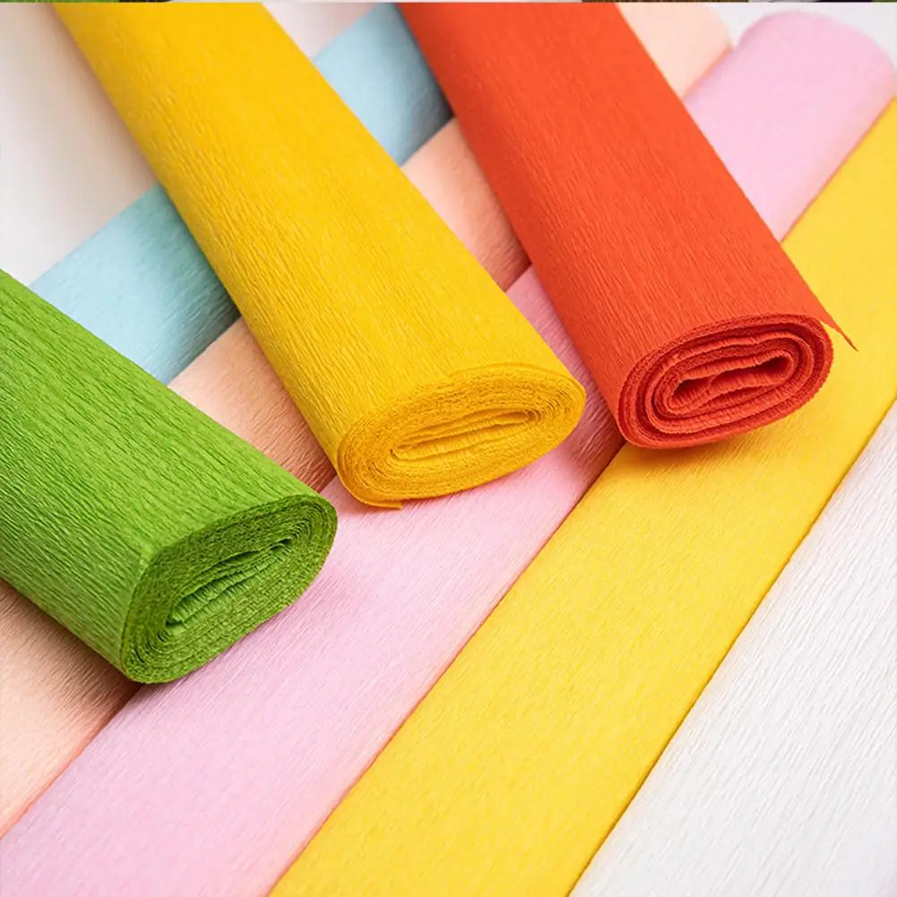 50*250cm Crepe Paper Thickened Crafts Paper Flowers' Material DIY Paper Flower Italian Style Papers Roll For Art Projects Decor