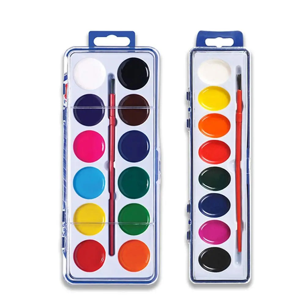 Washable Watercolor Paint Set With Water Brush Pen Portable Watercolor Paint Palette 8/12/16 Colors Water Color Paints