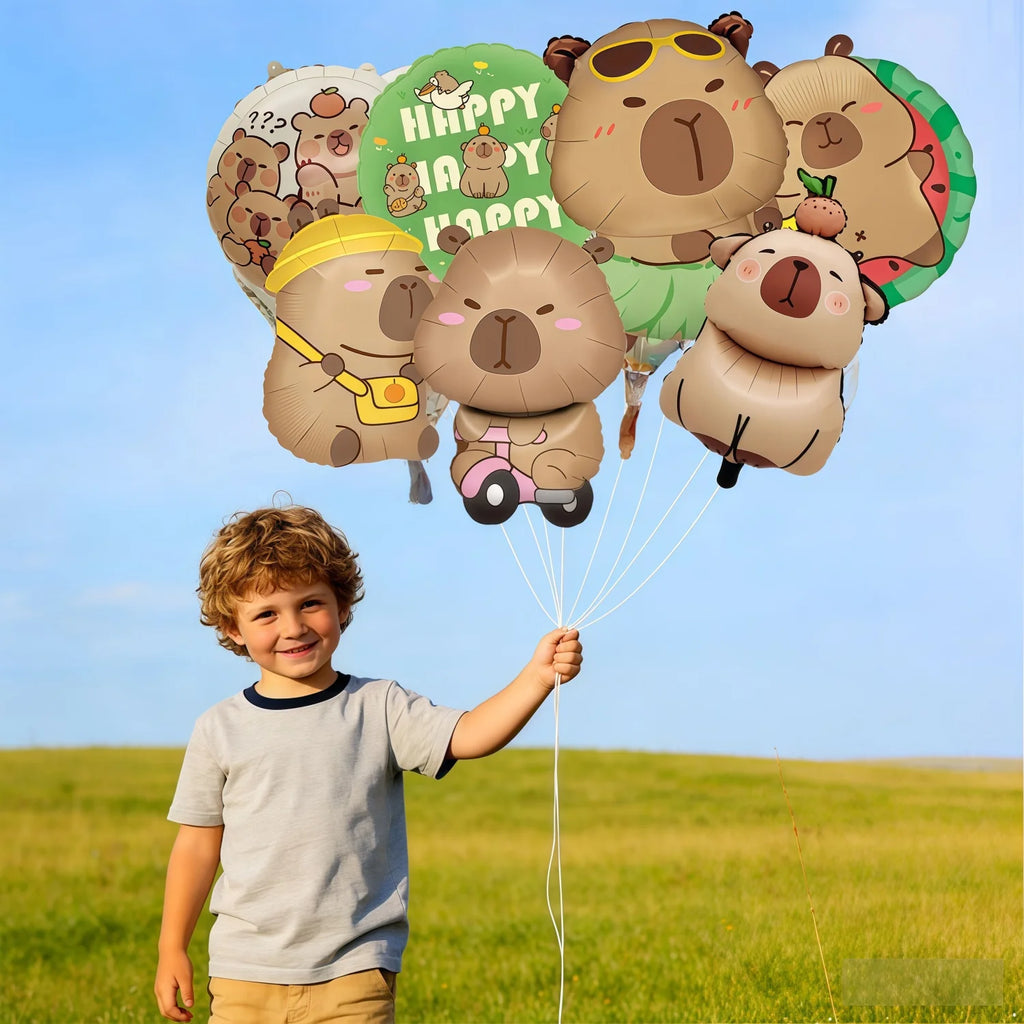 Child Capybara Balloons Capybara Party Decoration Balloons Aluminium Balloon Globos Baby Shower Capybara Party Favors Supplies