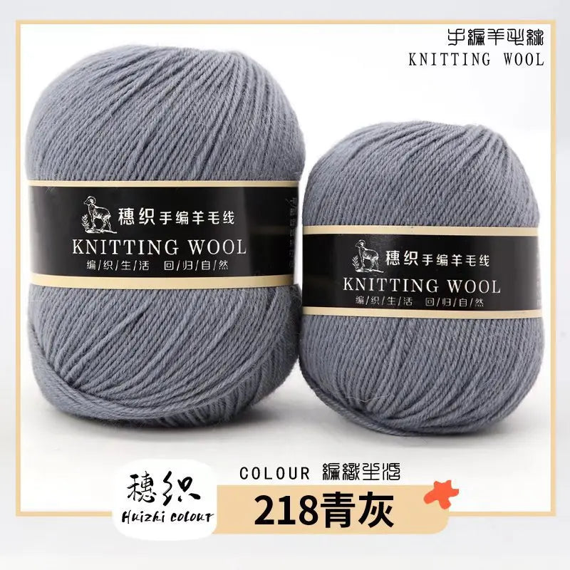 Hand Knitted Four-Ply Wool Yarn Medium Fine for Sweater Scarf Hat Pure Color Wool Yarn Spun Yarn from Hebei Mainly for Hand K...