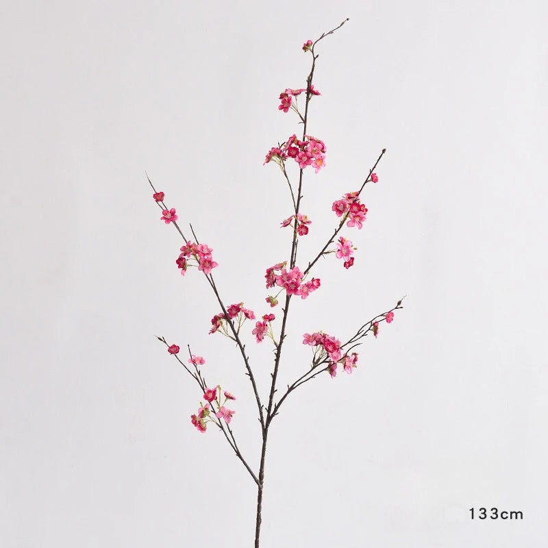 130CM Artificial Cherry Blossom Long Branch Landscape Floral Photography Props Window Display Branch Pole Arrangement
