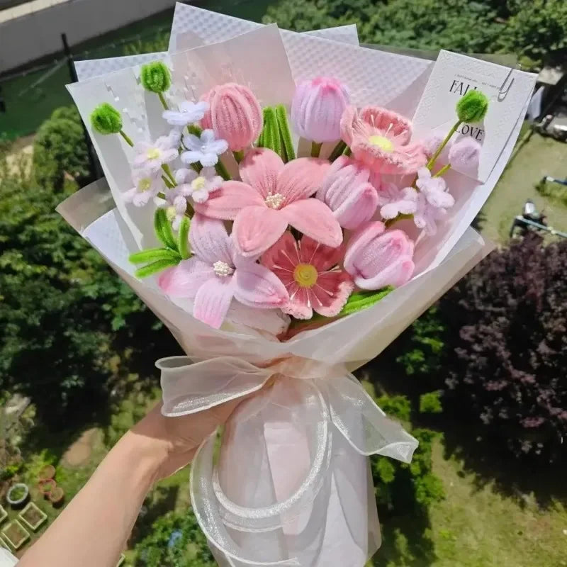 100Pcs Chenille Stems Toys DIY Strips Twist Bar Creative Leisure Hobby Diy Plush Stem Twisted Stick Handmade Material