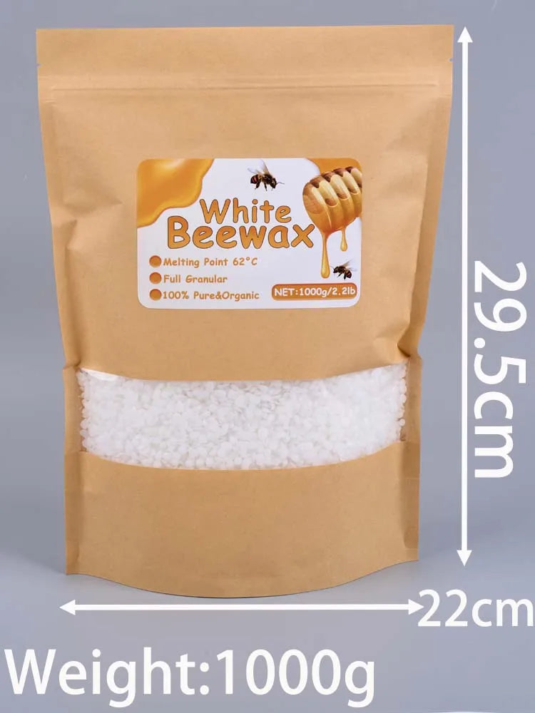 1000g White Beeswax DIY Candle Making Meterial Pure Natural Granular Bag Odorless Wax Particles Raw Materials Handicraft Supplie
