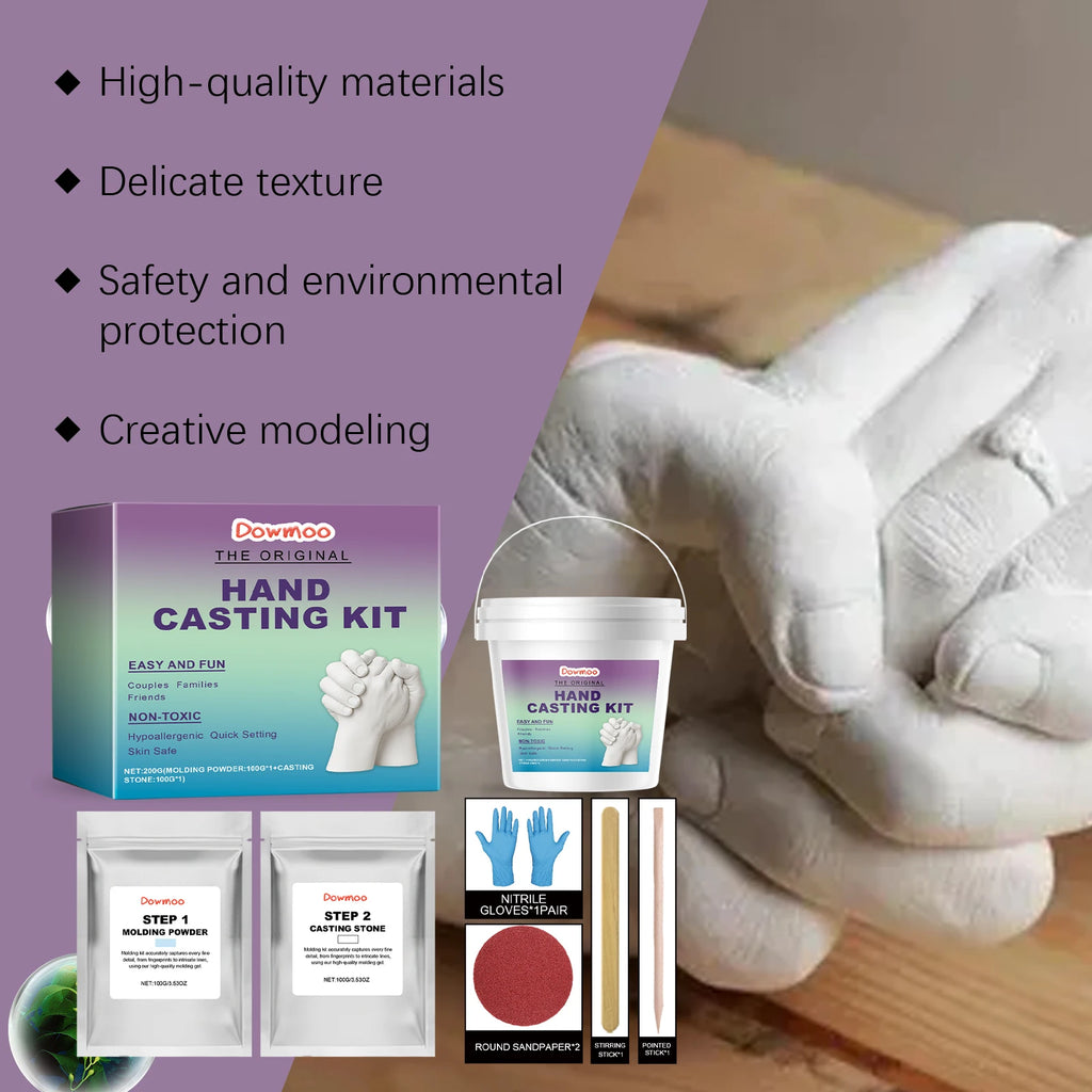 Hand Mold Powder Craft DIY KitCloning Powder & 3D Modeling Powder Handprint Memorial DIY Souvenir Hand Casting Kit