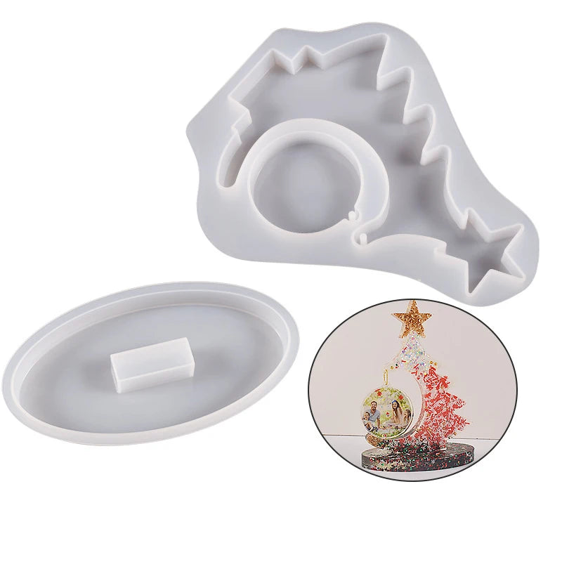 DIY Love Heart/Christmas tree shape  Hanging Photo Frame Silicone Moulds Handmade Casting Molds Desk Office Decoration