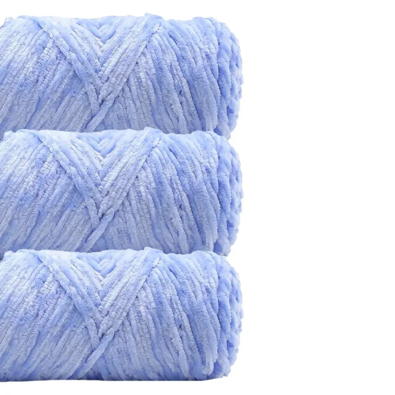 3 Pack Edelweiss DIY Material Pleuche Chenille Yarn Gold Luster Velvet Knitting Woven for Pendant / Sweater 300g 540m