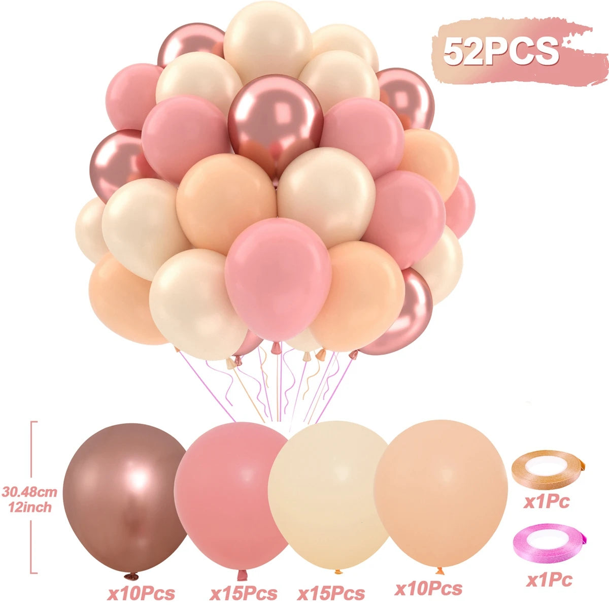 31/36/37/51/101Pcs Metallic Balloons Pearl Latex Balloon Gold Confetti Balloons for Birthday Weddings Baby Shower Party Decor