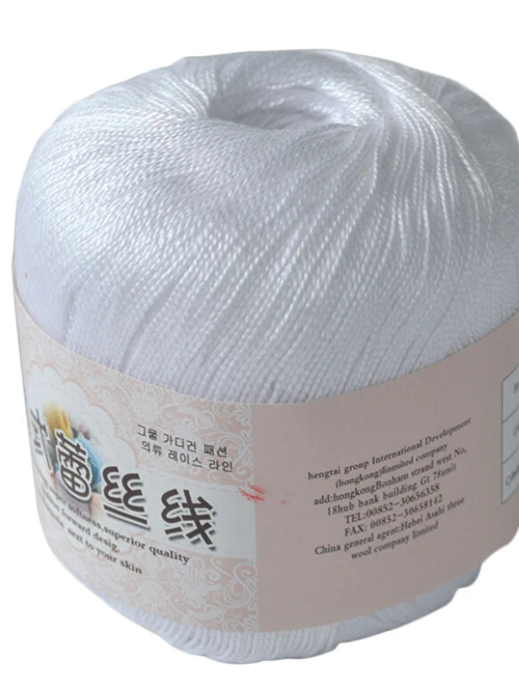 50g /roll 0.8mm Lace Thread Crochet Cotton Yarn Handmade DIY Line Fine Wool for Knitted Woven Sewing Accessories