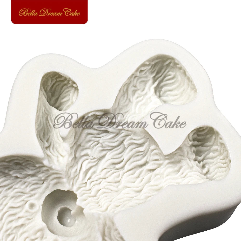 3D Fuzzy Bear Design Silicone Mold Fondant Chocolate Mould DIY Clay Model Cake Decorating Tools Kitchen Accessories Bakeware