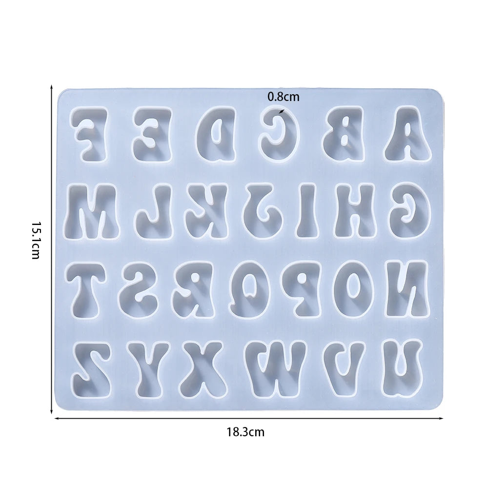 Alphabet Epoxy Resin Silicone Mold Letter Number Mould DIY Keychain Earring Pendant Epoxy Resin Jewelry Crafts Casting Mold