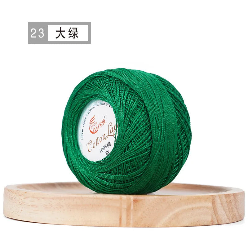 Pure Cotton Lace Thread Shiny Lin Yarn Handmade DIY Crochet Thread Combed Spun Yarn Knitting Crochet Handweaving Yarn