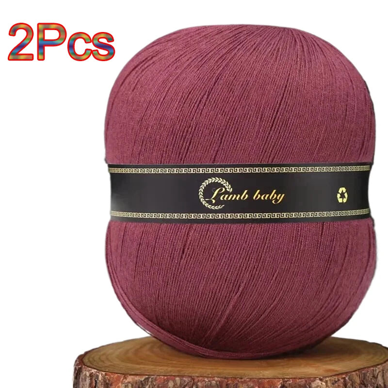 2Pcs Silk Cotton Yarn hand knitting Thin Lace yarn for Crocheting knit Sweater Shawls Scarves hat line Crochet amigurmi thread