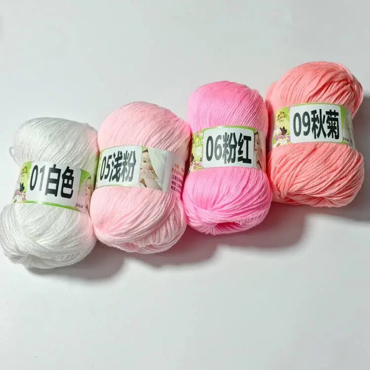 4PCS 200g Baby Cashmere Cotton Dot Yarn Soft Warm Lanas For Hand Knitting And Crochet Cloth milk cotton yarn
