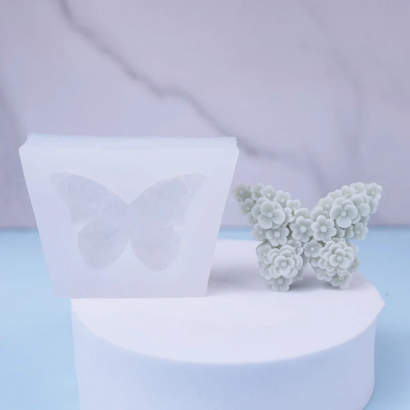 Rose Butterfly Mold Silicone Shaped Aromatherapy Gypsum Dropping Glue Decorative Ornament DIY