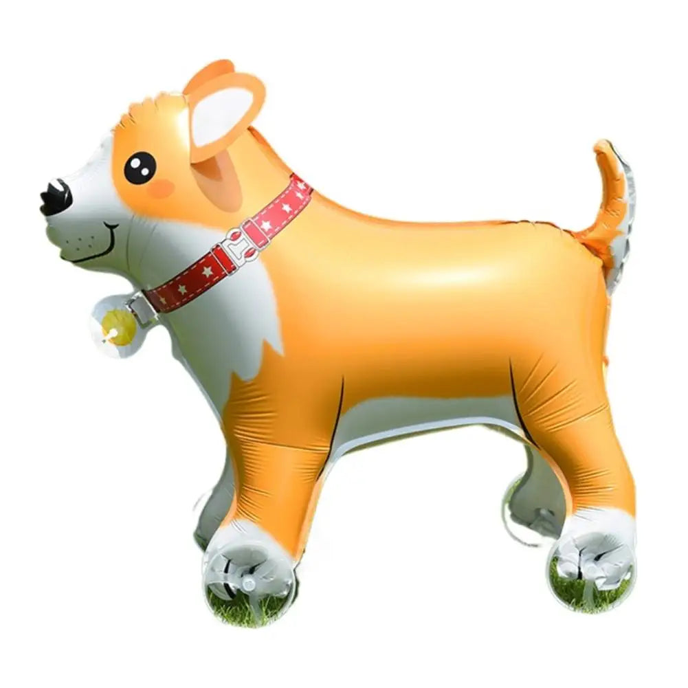 Cartoon Standing Animal Ballons with Wheels Kids Toys Outdoor Yard Walking Balloons Birthday Party Baby Shower Decor Photo Props