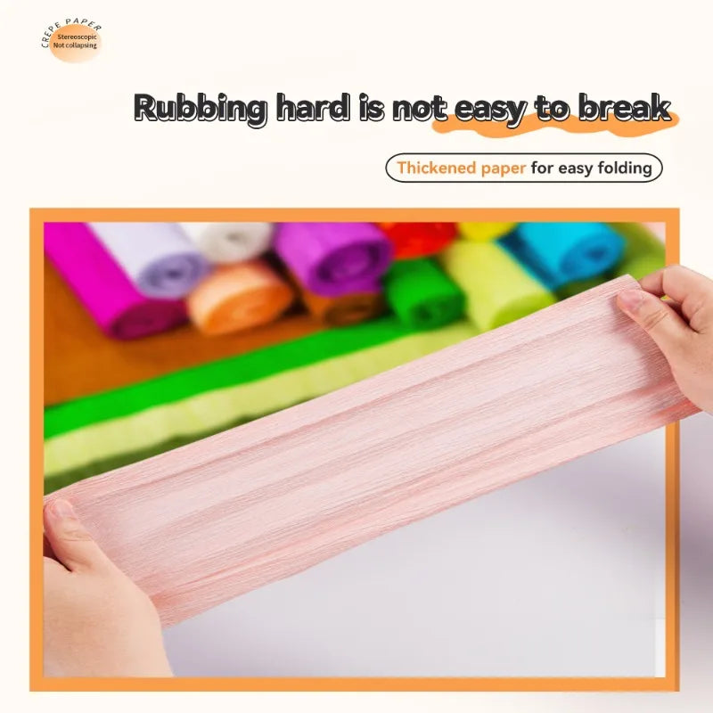 Colored Crepe Paper For Flower Making Decoration Gift Wrapping Paper Roll 50x250cm Kids Diy Craft Supplies Origami Crepe Paper