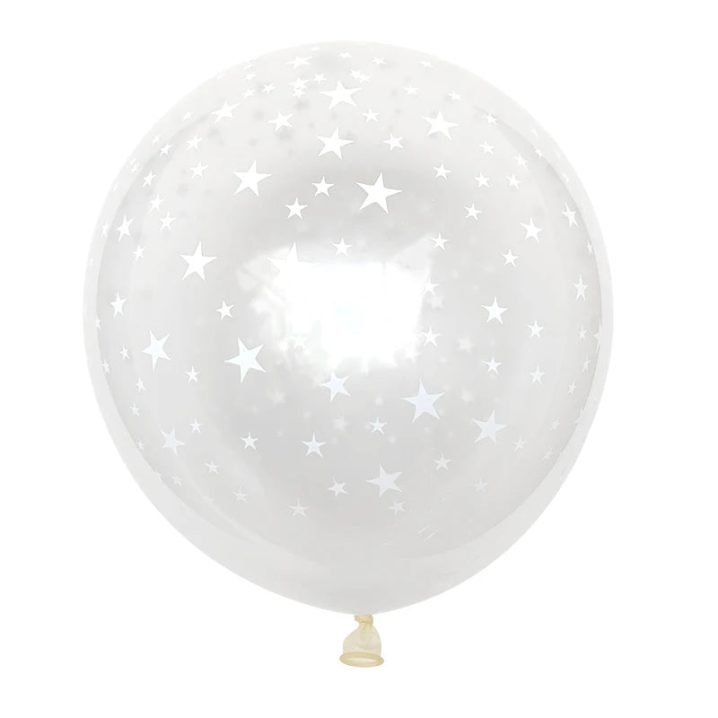 15pcs 12inch Luminous Blue Latex Balloons with Clear Transparent Star balloon for Wedding Baby Shower Decor Birthday Party Balls