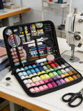 Large capacity portable sewing kit, sewing tool combination set, household multi-color sewing tool set sewing box, travel sewing
