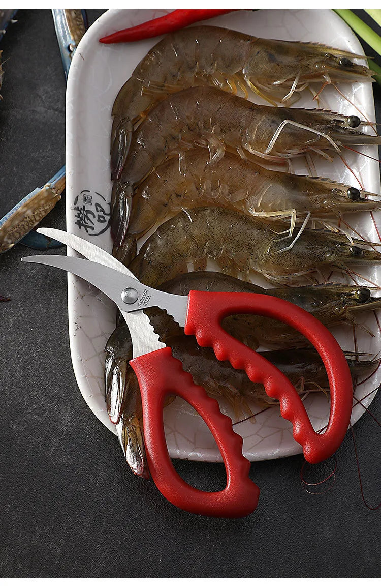Scissors Kitchen Seafood Scissors Multifunctional Stainless Steel Shears Seafood Fish Crab Shrimp Lobster Scissors Peeling Tool
