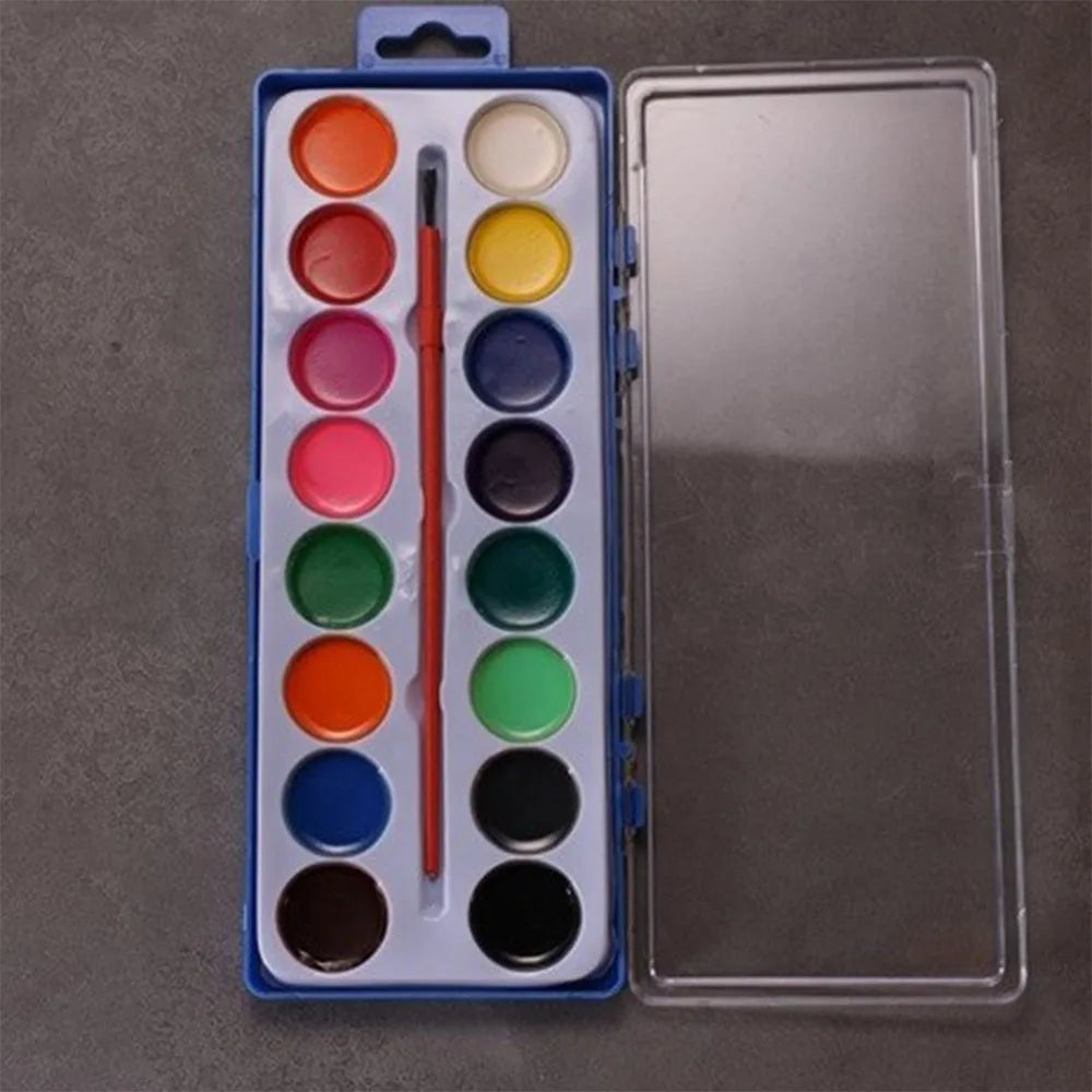 Washable Watercolor Paint Set With Water Brush Pen Portable Watercolor Paint Palette 8/12/16 Colors Water Color Paints