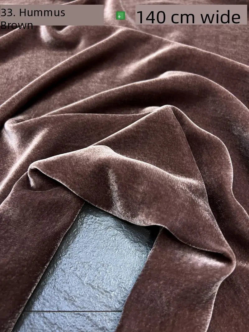 40 Colors Silk Velvet Fabric - Black Mulberry Silk Velvet for High-End Dress- Luxurious Gold Silk Velvet Material