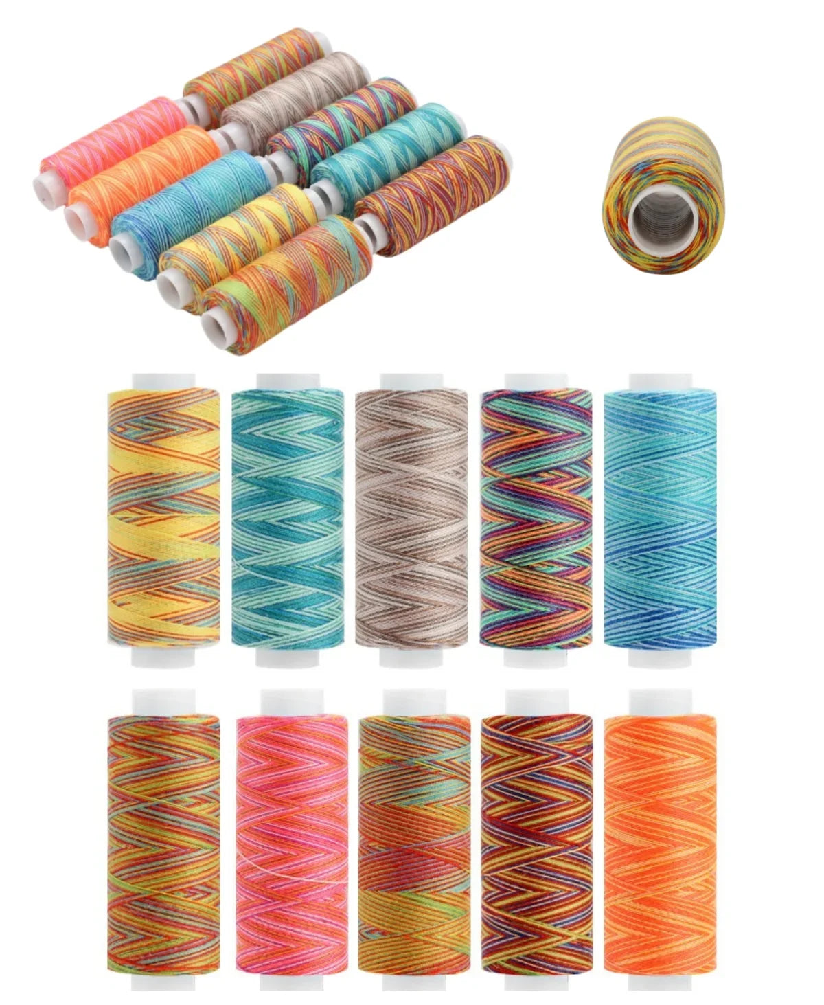 1 Set of 10 Rolls Colored 402 Polyester Sewing Thread, 300 Yards, Household Sewing, DIY Sewing, Embroidery, Cross Stitch