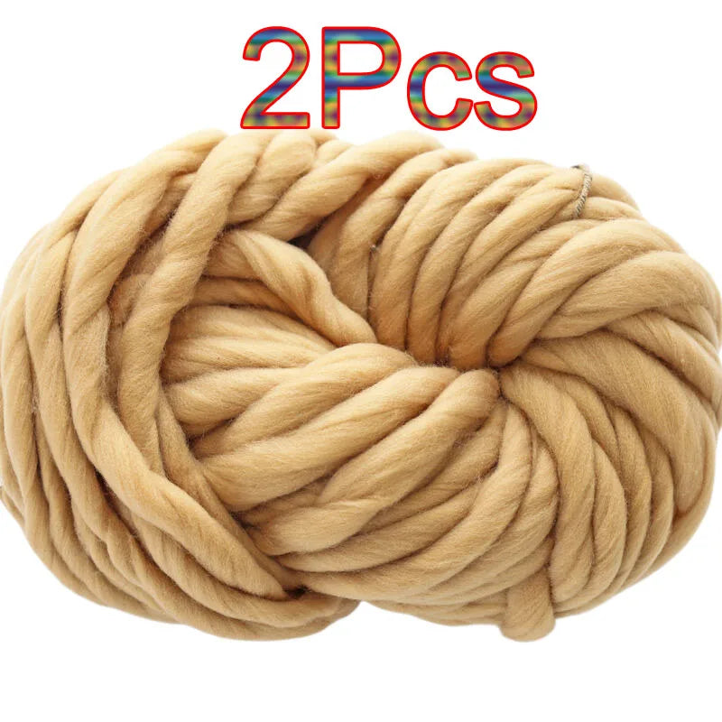 2Pcs 250g Super Chunky Yarn hand knitting Bulky Arm Knitting line Roving Knitted Blanket threads Super Thick Yarn Carpet Hats