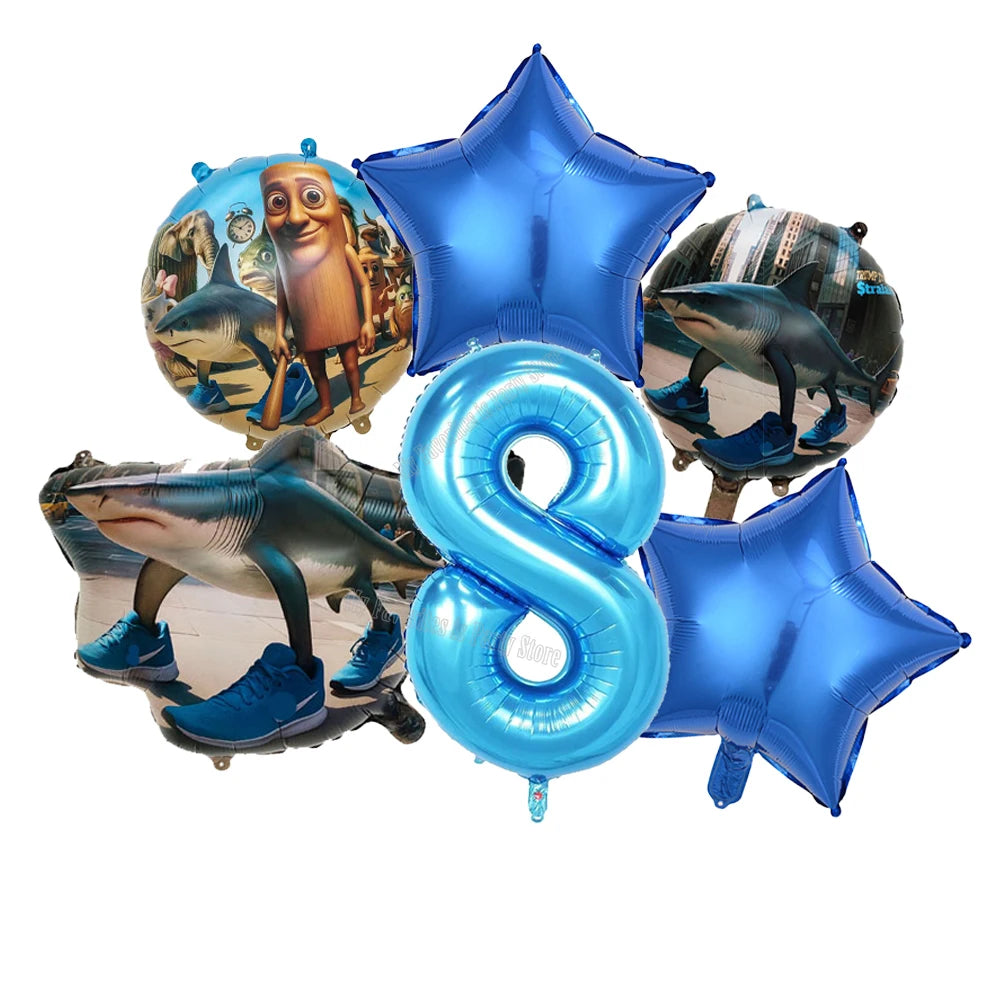 Italian Brainrot Balloon Set Baby Shower Party Ballons Tralalero Tralala TungTungTungSahur Balloons Decoration Photographic Prop