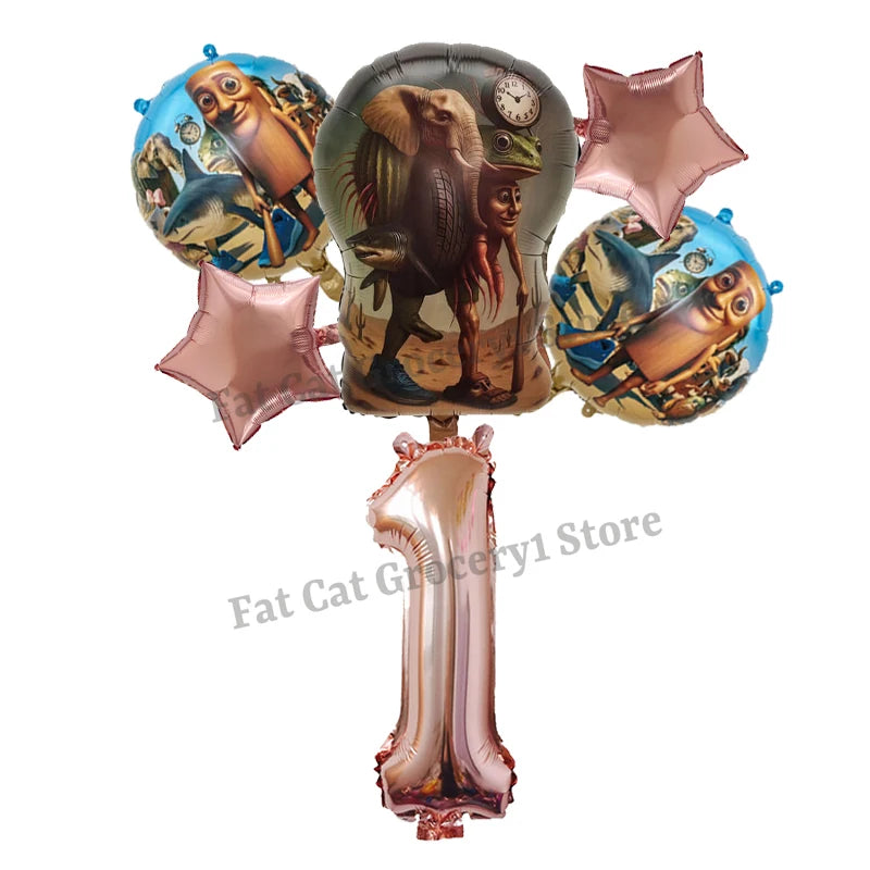 Italian Brainrot Birthday Balloons New Tralalero Tralala Digit 1-10 Ballons Gender Reveal Baby Shower Party Decoration Kids Gift