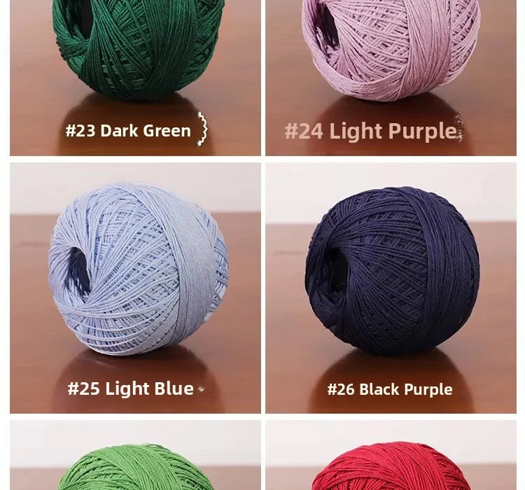 6-Strand Cotton Linen Lace Yarn Handmade Crochet Thread Medium Fine Hooking DIY Material Kit Children's Sweater Crochet Needl...