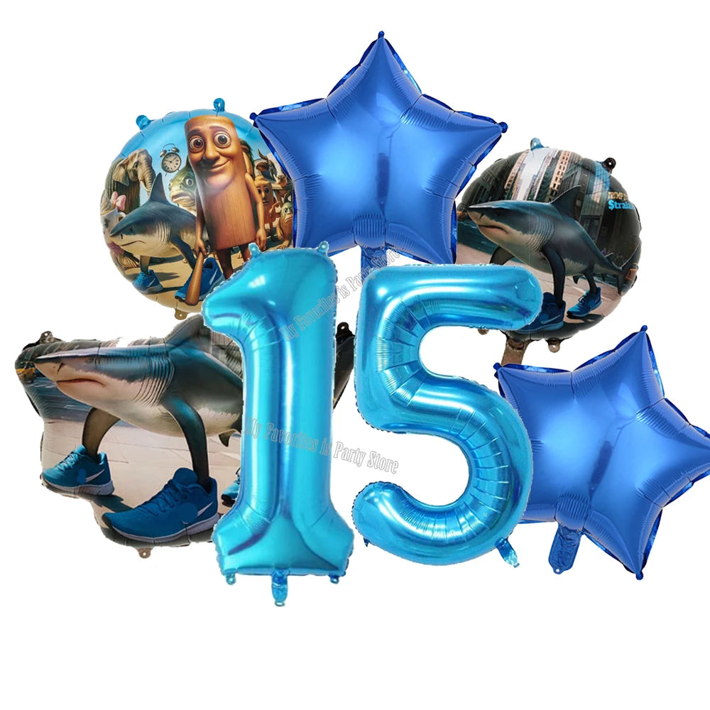 Italian Brainrot Balloon Set Baby Shower Party Ballons Tralalero Tralala TungTungTungSahur Balloons Decoration Photographic Prop