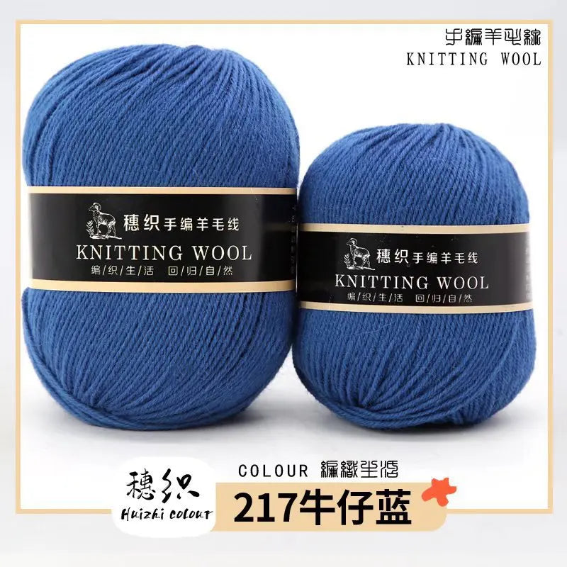 Hand Knitted Four-Ply Wool Yarn Medium Fine for Sweater Scarf Hat Pure Color Wool Yarn Spun Yarn from Hebei Mainly for Hand K...